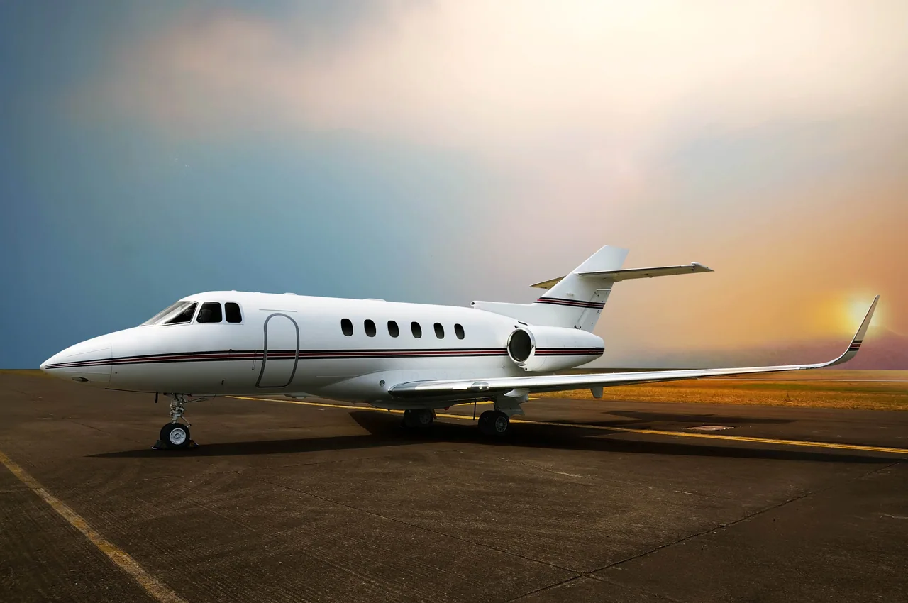 A private jet on the ground