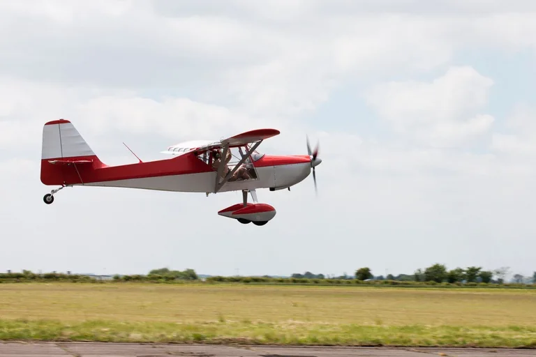 Kitfox Mk7 light aircraft taking off