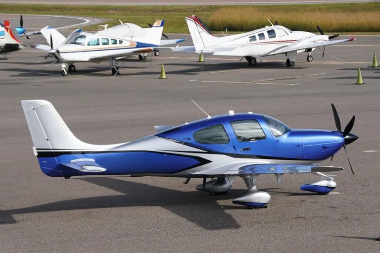 Cirrus SR22T aircraft parked on an airport apron