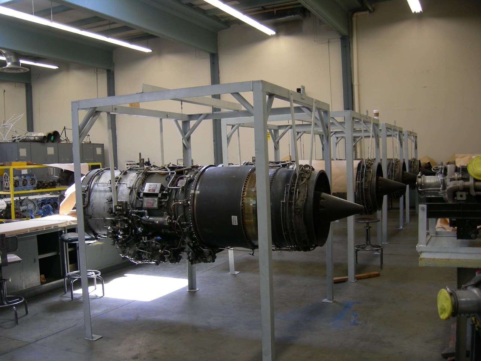 Aircraft engine at a maintenance training facility in Seattle