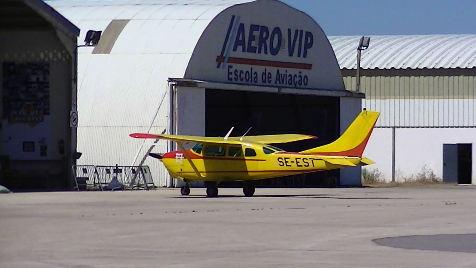 Cessna 205 SE-EST parked at Portimão Airport