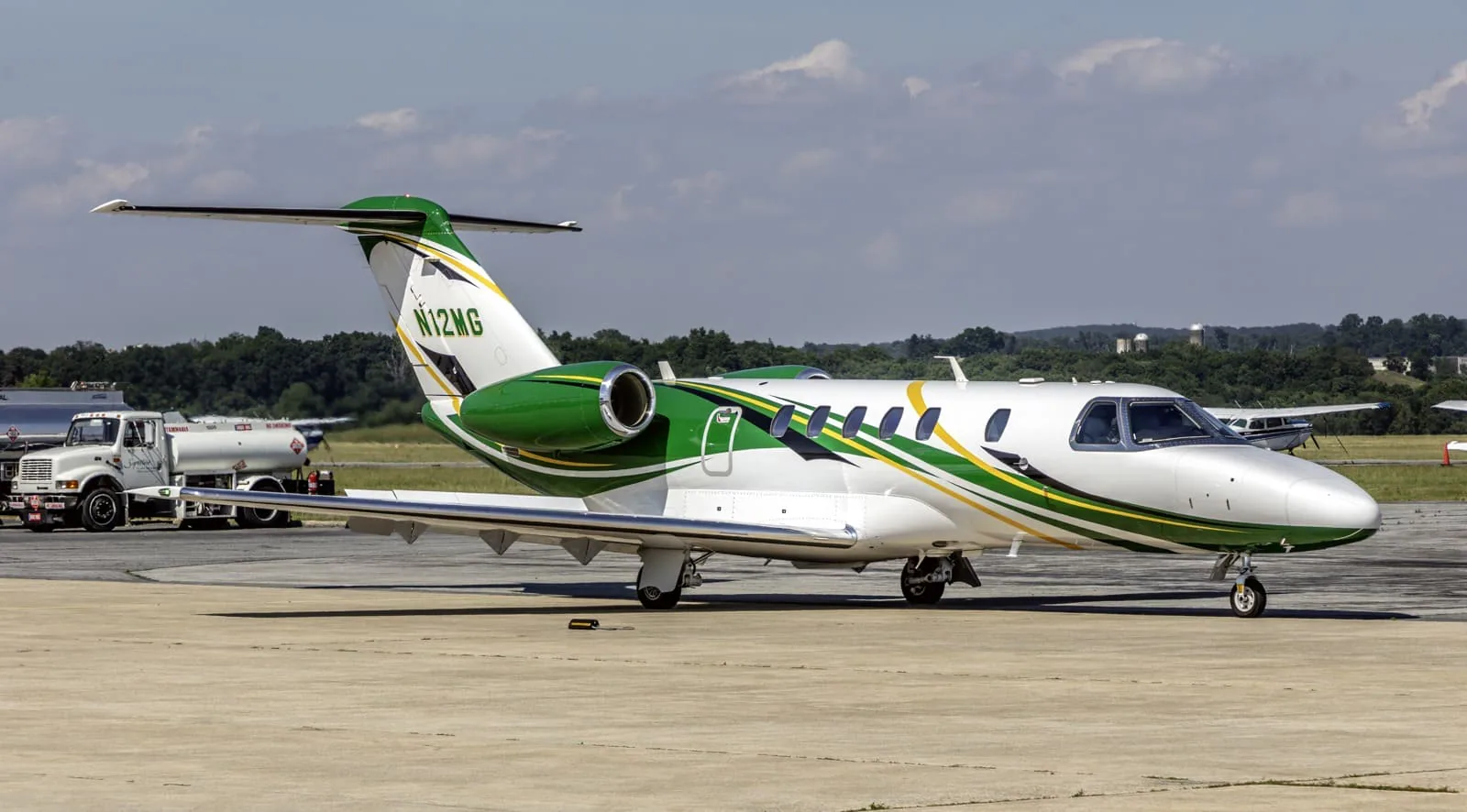 Cessna Citation CJ4 aircraft parked at an airport