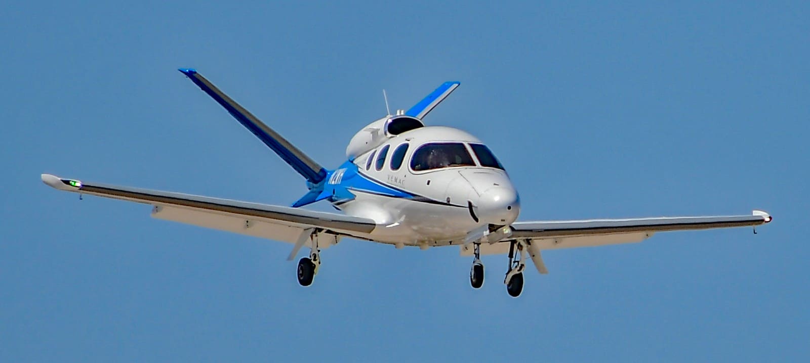 Cirrus SF50 Vision Jet airborne with landing gear extended